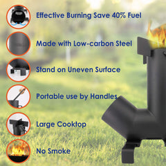 StarBlue Camping Rocket Stove top view showing stable grate for pots