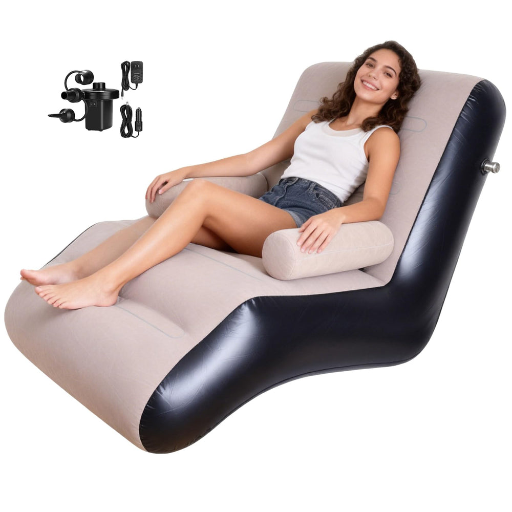 STARBRILLIANT inflatable deck chair top view shows ergonomic comfort for lounging