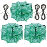 STARVAST 3-Piece Fishing Bait Traps set in green with 12-hole nylon nets