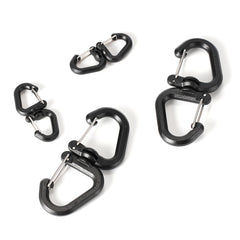 STBQHG rustproof double carabiner close-up highlights durable metal construction