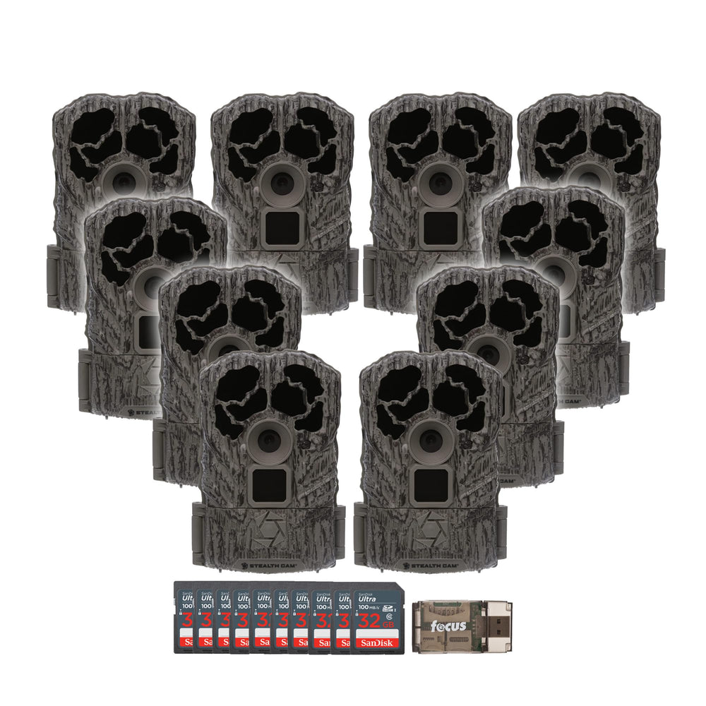 Stealth Cam Browtine 16MP mounted on a tree for reliable outdoor monitoring.