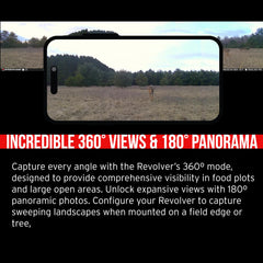 Stealth Cam Revolver 360-degree coverage reveals activity around the field edges