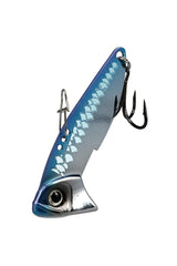 SteelShad Bottom Blade Blue Flash demonstrates vertical fall and color to attract bites.