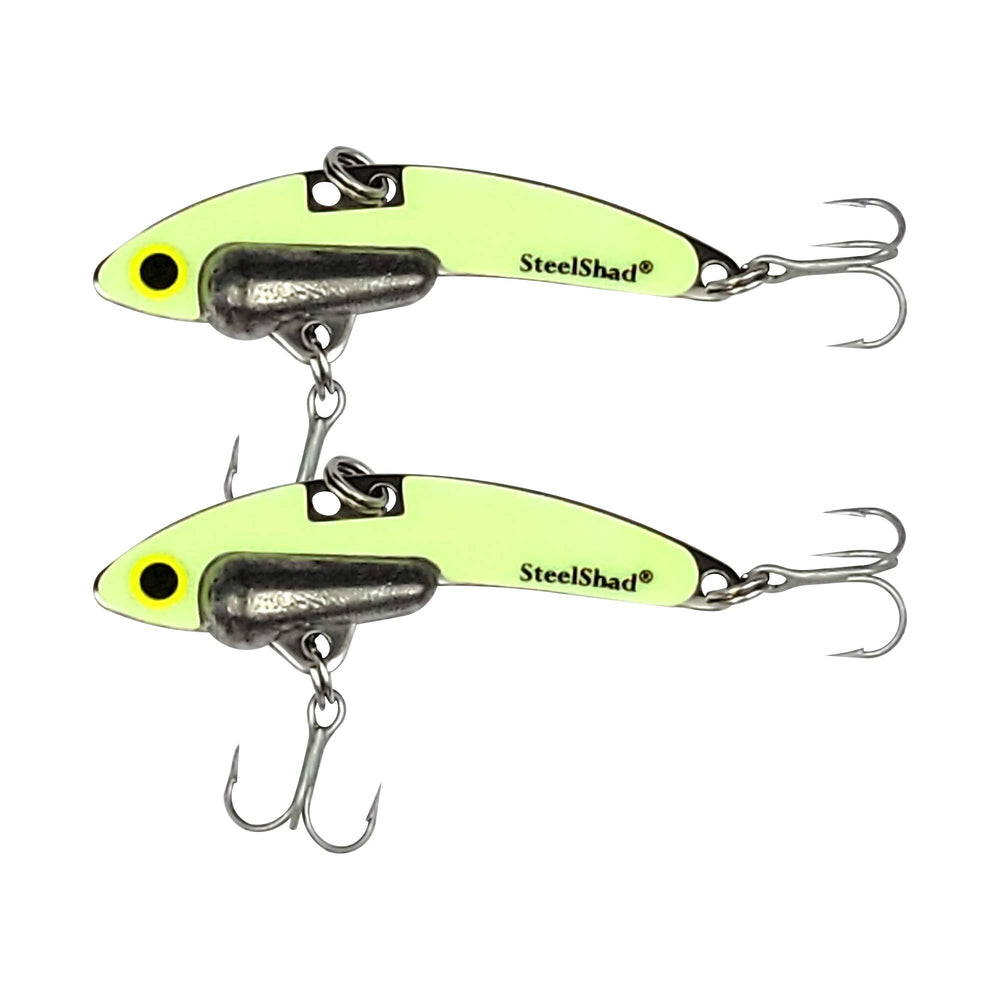 SteelShad Mini Glow 1/4 oz pack ready for day and night fishing
