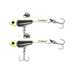 SteelShad Mini Glow White 1/4 oz lure glows, attracting bites day and night.