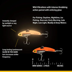 SteelShad Mini Glow White lure for ice fishing and versatile freshwater use.