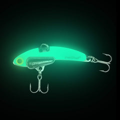 SteelShad Mini Glow White lipless crankbait glows to attract panfish and bass.
