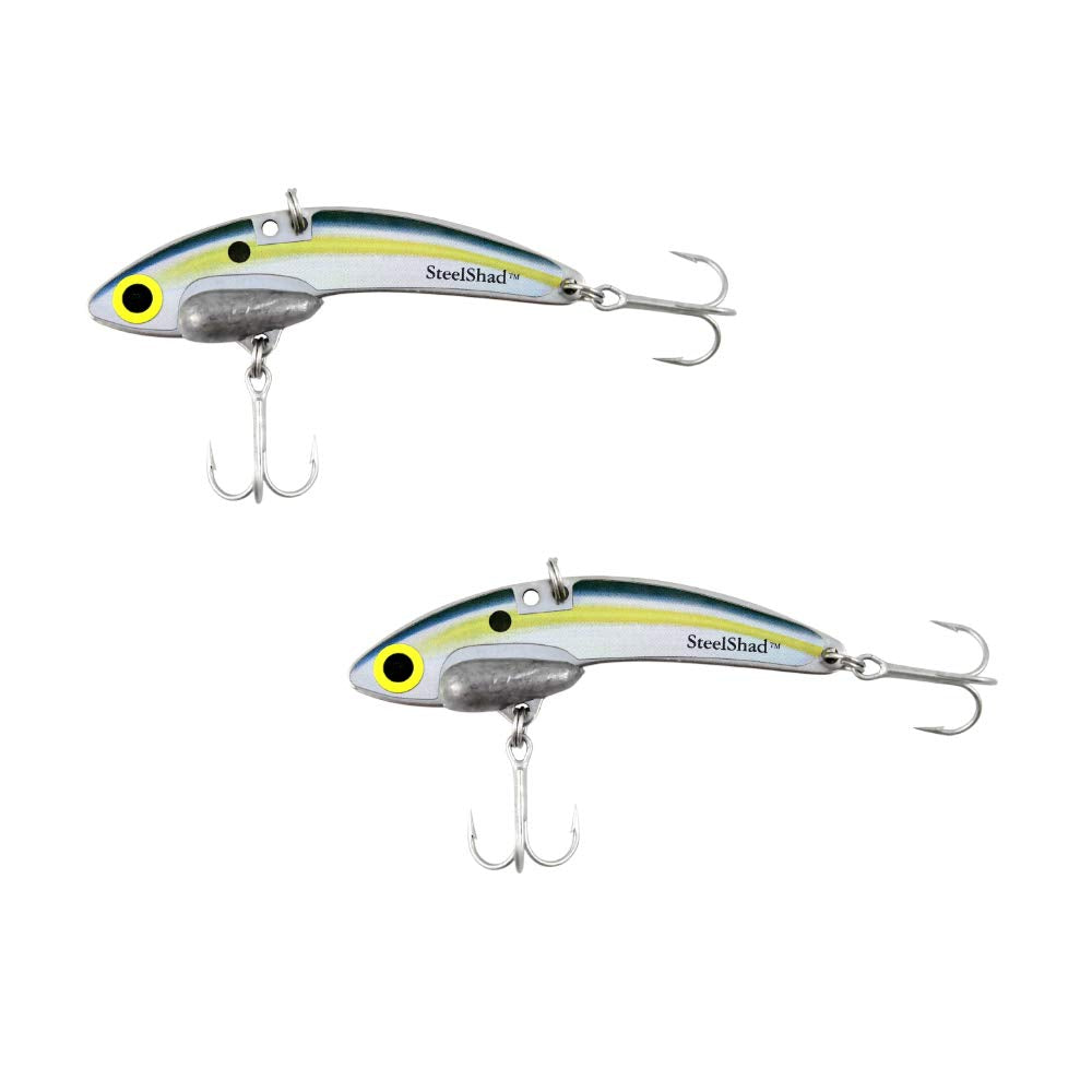 SteelShad Mini Sexy Shad front view showing compact lipless crankbait design for ice and freshwater use
