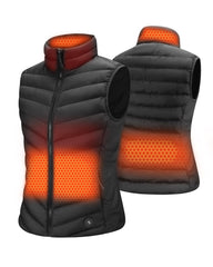 Stelle heated vest women front view with slim fit and outdoor warmth for chilly commutes.