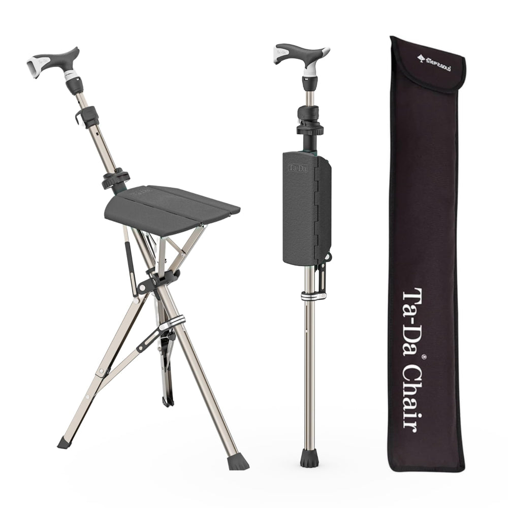 STEP2GOLD Ta-Da Chair Series 1 Pro unfolded seat for quick trail rest.