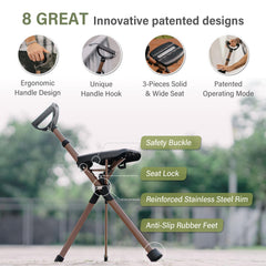 STEP2GOLD Ta-Da Chair Series 2 PRO MAX compact profile fits bags for travel.