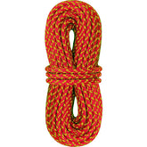 Sterling 5mm orange accessory cord coiled, ready for camping and climbing tasks.