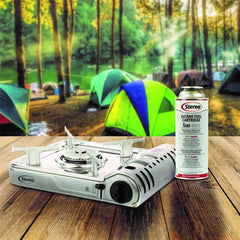Sterno compact stove with included travel case for easy transport.