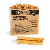 Sterno Fatwood fire starter sticks in a 10lb box for fast indoor or outdoor lighting