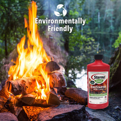 Sterno Fire Starter Gel lighting damp wood for quick flame outdoors.