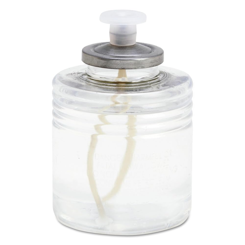 Sterno SoftLight 24hr liquid candle bottle showing long burn time for events