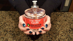 Sterno 115-hour emergency candles in compact kit showcasing smokeless design.