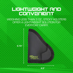 Ambidextrous design of Sticky Holsters SM-5 for left- or right-handed use.