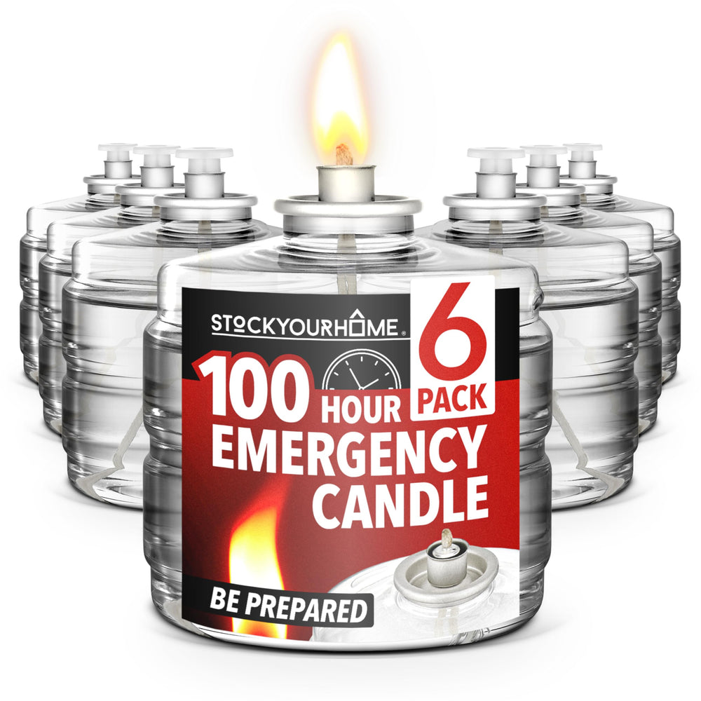 Stock Your Home 100 hour candle pack in use for reliable camping light and warmth