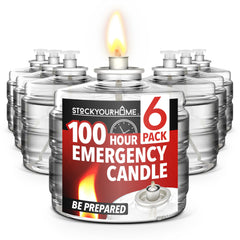 Stock Your Home 100 hour candle pack in use for reliable camping light and warmth