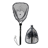 STONESTAR folding aluminum fishing net in use, extended handle