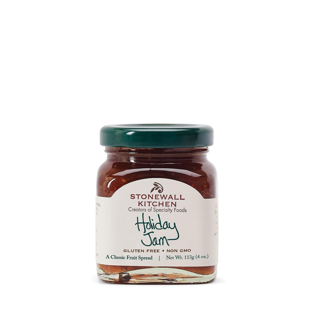 Stonewall Kitchen Holiday Jam 4oz jar adds festive flavor to breakfasts.