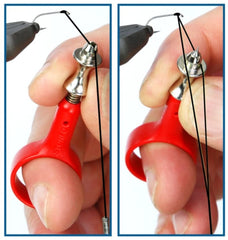 Close-up of Stonfo Thread Splitter used to split thread for dubbing loops