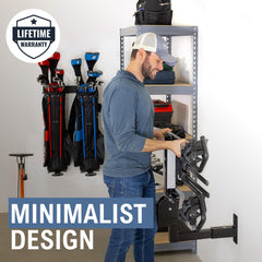 StoreYourBoard hitch wall mount shows rugged industrial steel build.
