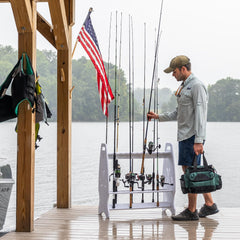 Tangle-free upright rod storage on the Marlin Rack