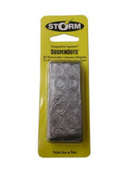 Storm SuspenDots on a lure for precise, drill-free weight tuning and easy removal.