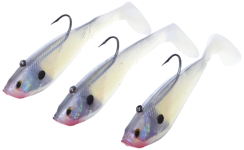 MICHELIN Storm WildEye Swim Shad 06 Pearl close-up shows lifelike body for realistic action