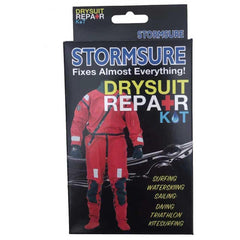 Stormsure Drysuit Repair Kit close-up shows flexible adhesive bond for wetsuits.