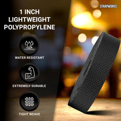 Strapworks polypropylene webbing for camping tie-downs and cargo management.