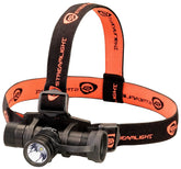 Streamlight ProTac 1000 headlamp beam illuminates wide areas for hands-free work.