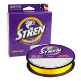 Close-up of Stren Original Hi-Vis Gold 20lb monofilament spool