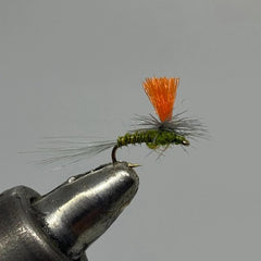 Strike Fly 12-pack hi-vis parachute blue-winged-olive size 20 dry fly for trout, highly visible on water