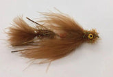 Strike Fly Circus Peanut Brown Articulated Streamer size 6, 3-pack, ideal for trout setups.