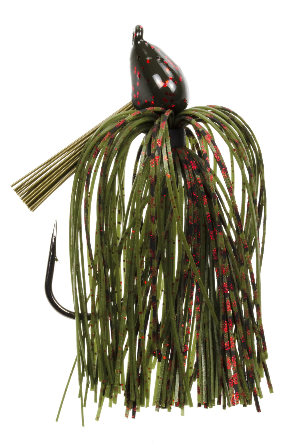Strike King Denny Brauer Structure Jig Watermelon Red Flake on bottom view for improved hookups