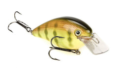 Strike King KVD 4.0 Magnum Squarebill in chartreuse perch color, ideal for deflections in shallow water.
