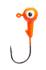 Strike King Mr. Crappie Slab Slasher jig head in fluorescent orange boosts visibility and crappie attraction