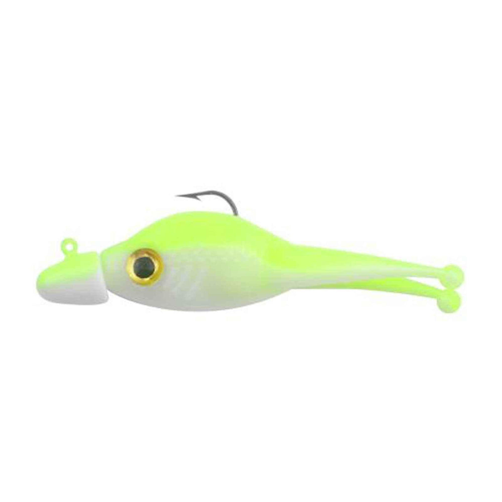 Strike King MRC ScissorShadHead Refrigerator White demonstrates lifelike shad action to attract crappie.