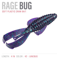 Strike King Rage Bug lure side view highlighting realistic movement at any retrieve speed.