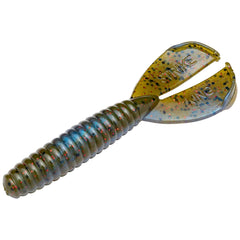 Strike King Rage Menace Grub twin tails deliver lively action, ideal as jig trailer or rig bait.