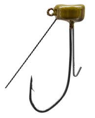 Strike King Tour Grade Ned Rig Head with Weedguard in green pumpkin, ideal for weed-filled cover.