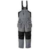 Front view of Striker Hardwater bib in gray and black, size 3X-Large