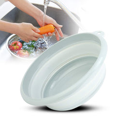 Strnek dish tub collapsible blue, space saving for outdoors.