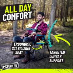 STRONGBACK lightweight portable chair for easy transport to campsites and beaches.