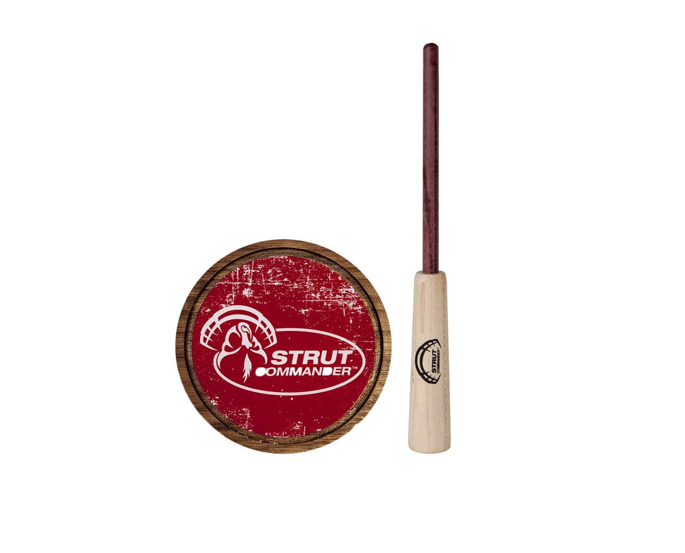 STRUT Commander turkey pot call with walnut crystal for realistic yelps and long-range attraction.
