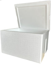 Styrofoam Ice Chest 68 qt front view shows large capacity for drinks and party essentials.