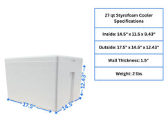 Styrofoam Ice Chest insulated body keeps beverages cool during camping.